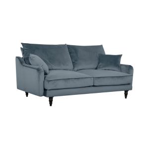Canapé velours 3 places bleu gris
