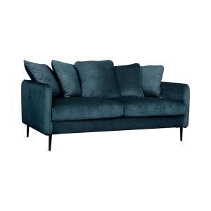 Canapé velours 3 places bleu marine