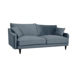 Canapé velours 4 places bleu gris
