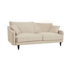 Canapé velours 4 places ecru