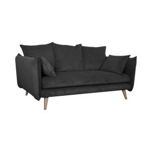 Canapé velours côtelé 2 places anthracite