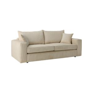 Canapé velours côtelé 2 places beige