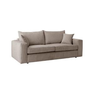 Canapé velours côtelé 3 places taupe