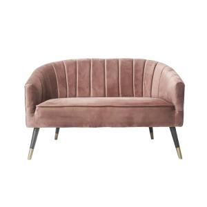 Canapé velours rose 128x71x80cm