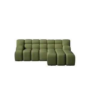 Canapé vert avec chaise longue à droite 224 x 192 cm