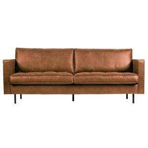 Canapé vintage 3 places en cuir recyclé marron