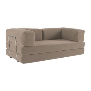 Canapé vintage convertible 3 places velours côtelé taupe et…