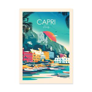 CAPRI ITALY - STUDIO INCEPTION - Affiche d'art 50 x 70 cm