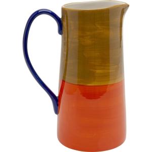 Carafe en grès orange et marron
