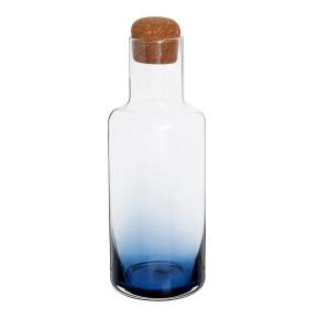 Carafe en verre infusé bleu et transparent 1L