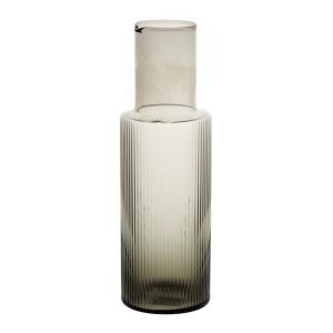 Carafe en verre strié fumé gris anthracite 0,8L