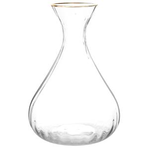 Carafe en verre transparent bordure dorée 2L