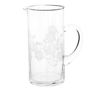 Carafe motif floral en verre transparent 1,2L