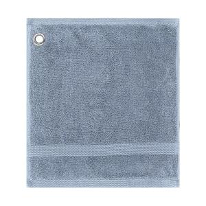 Carre avec oeillet  pur coton bleu 30x30 cm