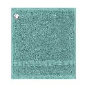 Carre avec oeillet  pur coton vert 30x30 cm