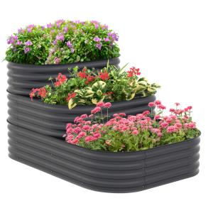 Carré potager de jardin lit de jardin surélevé acier gris