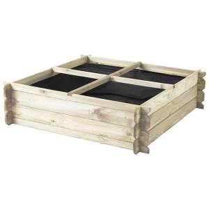 Carré potager en bois beige 100 x 100 x 27 cm 203L