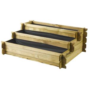 Carré potager en bois traité beige 100 x 80 x 36 cm