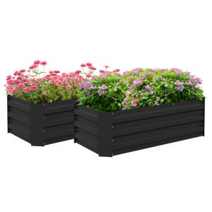 Carré potager jardin lot de 2 acier noir