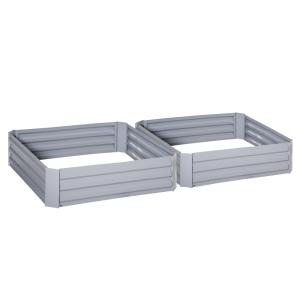 Carré potager jardin lot de 2 tôle acier ondulée gris