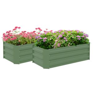 Carré potager lot de 2 acier vert