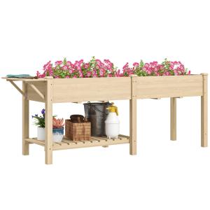 Carré potager surélevé 2 bacs avec séparateur bois naturel…