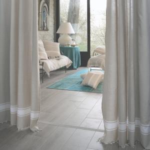 CASABLANCA - Rideau ajustable coton écru et blanc 140 x 210…