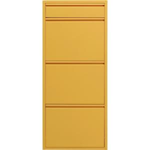 Casier à chaussures 4 tiroirs en acier jaune