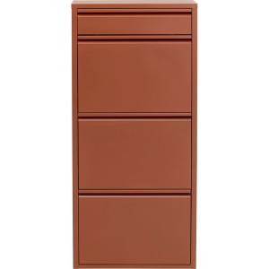 Casier à chaussures 4 tiroirs en acier marron