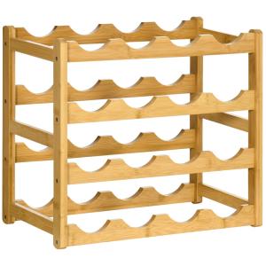 Casier porte-bouteilles 4 niveaux bambou naturel