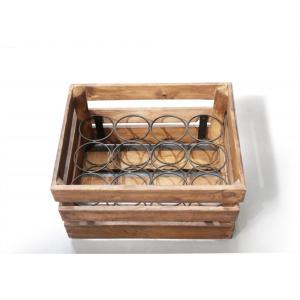 Casier rustique 12 bouteilles bois et métal