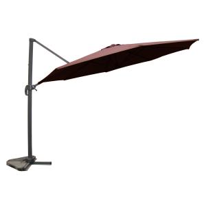 CASTILLO - Parasol déporté et rotatif chocolat D3,5m