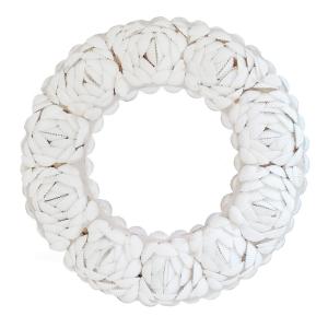 Cercle décoratif en coquillages, blanc D25 cm