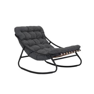 Chaise à bascule d'extérieur en acier et polyester, gris