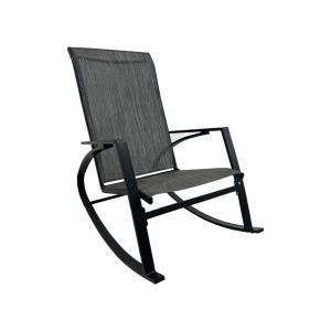 Chaise à bascule d'extérieur en acier et polyester, gris fo…