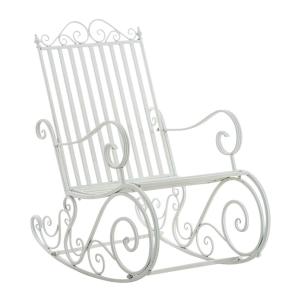 Chaise à bascule d'extérieur en métal Blanc