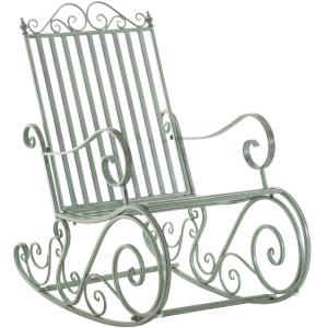 Chaise à bascule de jardin avec accoudoirs en métal Vert an…