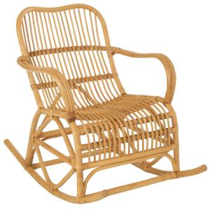 Chaise à bascule en rotin naturel 103x68x87 cm