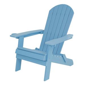 Chaise Adirondack accoudoirs, plastique, bleu claire, 84,5x…