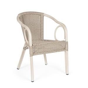 Chaise avec accoudoirs en aluminium en fibre synthétique be…