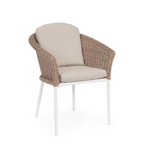Chaise avec accoudoirs en aluminium et fibre de vapeur synt…