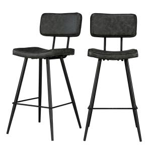 Chaise bar mi-hauteur 66 cm cuir synthétique gris / noir (x…