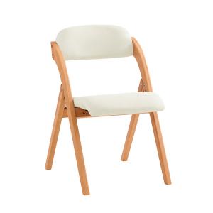 Chaise blanche pliante en bois avec dossier