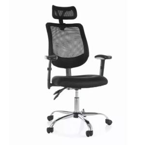 Chaise bureau ergonomique noire pivotante pieds gris 65x44x…