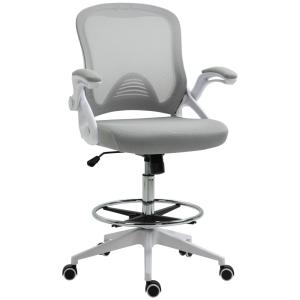 Chaise bureau hauteur réglable maille respirante gris et bl…