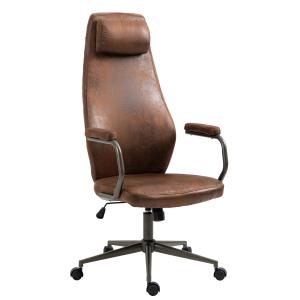 Chaise bureau réglable pivotante en similicuir Cognac
