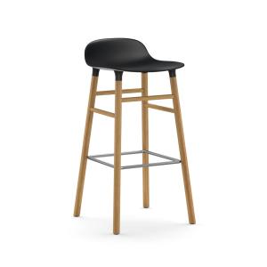 Chaise de bar avec structure en chêne noir H75