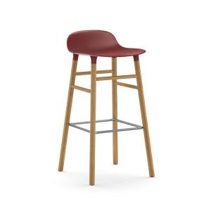 Chaise de bar avec structure en chêne rouge H75