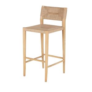 Chaise de bar en bois de manguier et sisal H76