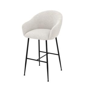 Chaise de bar en tissu blanc chiné 76 cm